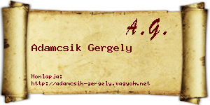 Adamcsik Gergely névjegykártya